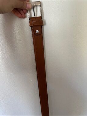 MEXICANA Tan Leather Men’s Belt with Silver Buckle size 36